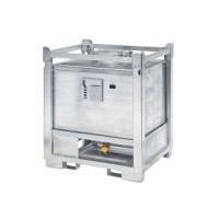 ASF zabojnik s talnim iztokom, 445 l, vroče cinkano