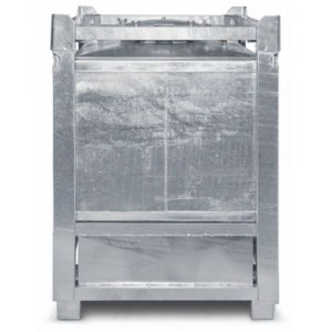 ASF zabojnik s talnim iztokom, 445 l, vroče cinkano