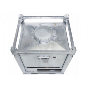 ASF zabojnik s talnim iztokom, 445 l, vroče cinkano