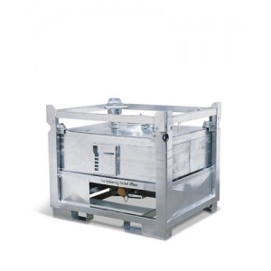 ASF zabojnik s talnim iztokom, 445 l, vroče cinkano