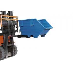 Prekucni zabojnik iz polietilena (PE), z žepi za vilice, prostornina 500 litrov, moder