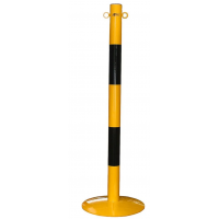 Stojalo za verigo, 2 dela, z 2 črnima črtama, ukrivljena rumena osnovna plošča