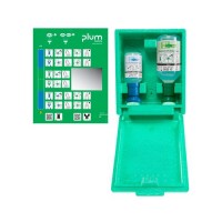 Očesna urgentna postaja za izpiranje oči iz trde pene, 1 x 200 ml pH nevtralne in 1 x 500 ml fiziološke raztopine