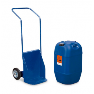 Voziček za sod BK-60 iz jekla, barvano modro, polne gume, za sode do 60 litrov