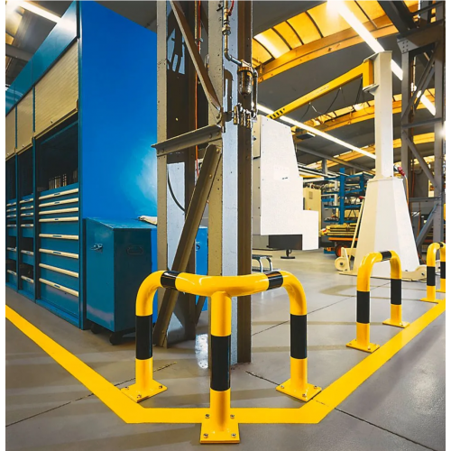 Protiudarni vogalnik RE 6, iz kvalitetnega jekla, za zunanjo montažo, 60 x 60 x 60 cm, rumen/črn