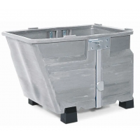 Posoda za razsuti material iz polietilena (PE), z nogami, prostornina 800 l, siva