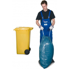 Vreče za smeti, 120 l, modre, z belo vrvico, 250 kosov