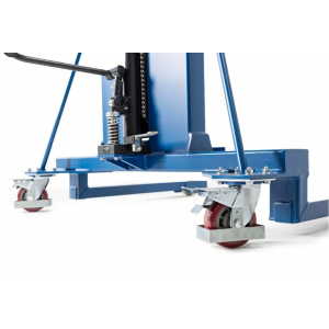 Servo dvigalo sodov, prijemalo sodov, jekleni sodi 60 do 200 l, široko podvozje, višina dviga 0-1390 mm