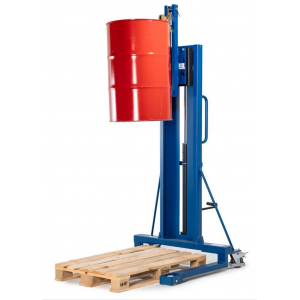 Servo dvigalo sodov, prijemalo sodov, jekleni sodi 60 do 200 l, široko podvozje, višina dviga 0-1390 mm