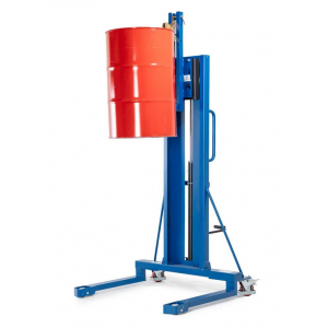 Servo dvigalo sodov, prijemalo sodov, jekleni sodi 60 do 200 l, široko podvozje, višina dviga 0-1390 mm