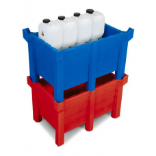 Nakladalna posoda PolyPro iz PE, 90 l, lovilni volumen 70 l, zaprta, rdeča