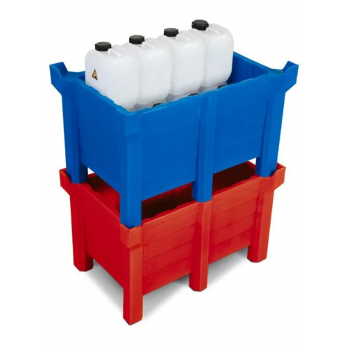  Nakladalna posoda PolyPro iz PE, 90 l, lovilni volumen 70 l, zaprta, rdeča