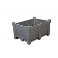 Nakladalna posoda PolyPro iz PE, 260 l, lovilni volumen 240 l, zaprta, siva