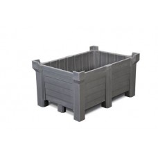 Nakladalna posoda PolyPro iz PE, 260 l, lovilni volumen 240 l, zaprta, siva