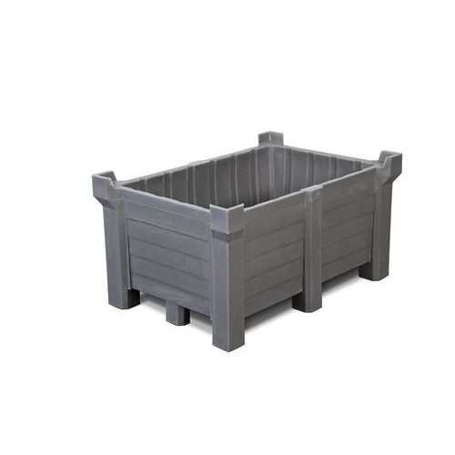 Nakladalna posoda PolyPro iz PE, 260 l, lovilni volumen 240 l, zaprta, siva