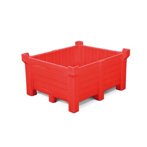 Nakladalna posoda PolyPro iz PE, 400 l, lovilni volumen 360 l, zaprta, rdeča