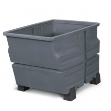 Kontejner iz polietilena (PE), z nogicami, 600 litrov, siv