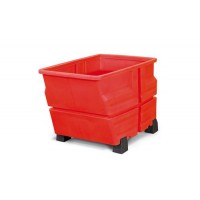 Kontejner iz polietilena (PE), z nogicami, 800 litrov, rdeč