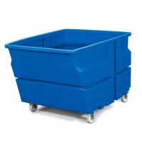Kontejner iz polietilena (PE), s kolesi, 600 litrov, moder