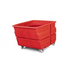 Kontejner iz polietilena (PE), s kolesi, 800 litrov, rdeč