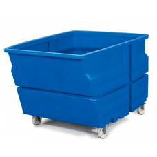Kontejner iz polietilena (PE), s kolesi, 800 litrov, moder