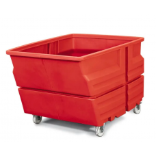Kontejner iz polietilena (PE), s kolesi, 600 litrov, rdeč