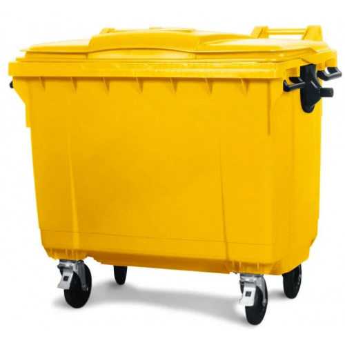 Zabojnik za smeti iz polietilena, 660 l, rumen