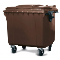 Zabojnik za smeti iz polietilena , 660 l, rjav