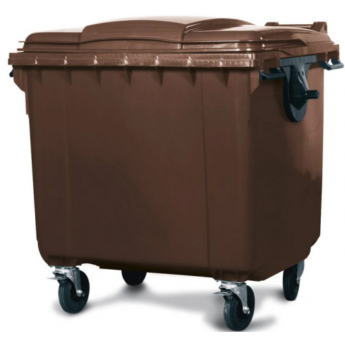 Zabojnik za smeti iz polietilena, 1100 l, rjav