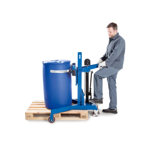 Dvigalec sodov Servo Eco, objemka za sode, 200-220 litrski sodi, podvozje v obliki V, višina dviga 0–500 mm