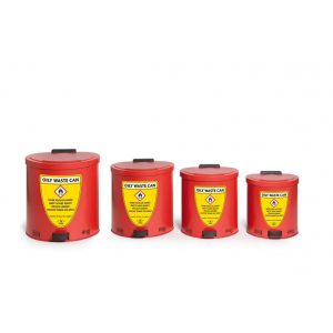 20 l varnostna zbiralna posoda, jeklena, rdeča, z dušilnim pokrovom