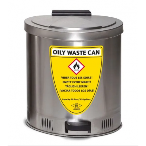 20 l varnostna zbiralna posoda, nerjaveče jeklo, z dušilnim pokrovom