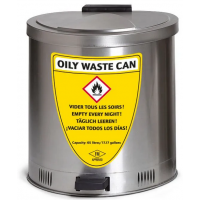 65 litrska varnostna zbiralna posoda, nerjaveče jeklo, z dušilnim pokrovom