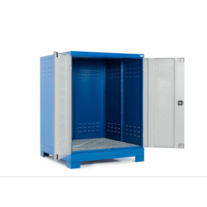 Skladišče za nevarne snovi, iz jekla, z vrati, za 4 sode, 1400 x 1410 x 1860 mm