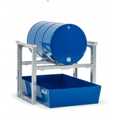 Stojalo / polnilna postaja za 1 sod po 200 l, barvana lovilna posoda, 1049 x 1236 x 837 mm