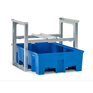 Stojalo za sode/polnilna postaja za 1 sod s prostornino 200 l, plastična lovilna posoda, 1049 x 1245 x 837 mm
