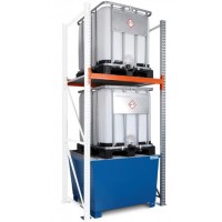 Kombinirani regal 3 K2-I z barvano lovilno posodo, za 2 IBC po 1000 litrov, dodatna enota