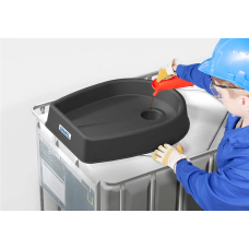 DENIOS PE plastični lijak za IBC kontejnerje, 30 litrov, okrogla izvedba, izpustna odprtina Ø 100 mm