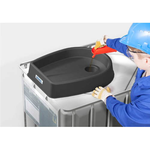 DENIOS PE plastični lijak za IBC kontejnerje, 30 litrov, okrogla izvedba, izpustna odprtina Ø 100 mm