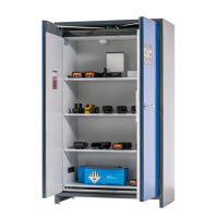 asecos omara SafeStore Pro-Connect za shranjevanje li-ion baterij, 4 police, Š 1200 mm