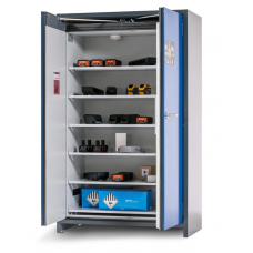 asecos omara SafeStore Pro-Connect za shranjevanje li-ion baterij, 6 polic, Š 1200 mm