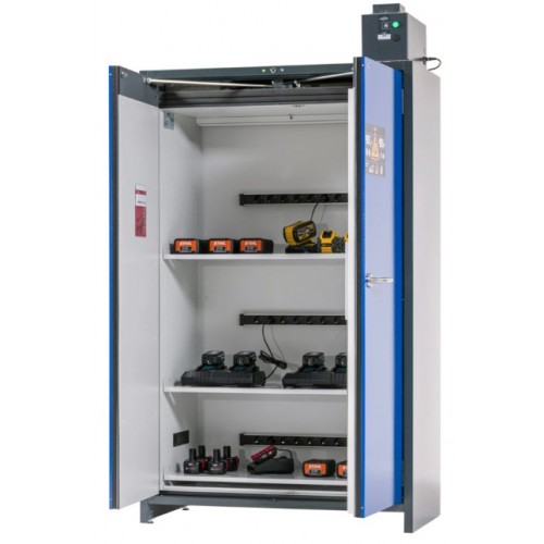  asecos omara SmartStore Pro-Connect, za polnjenje li-ion baterij, 3 police, širina 1200 mm 