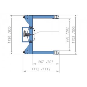 Servo dvigalo sodov, prijemalo sodov, jekleni sodi 60 do 200 l, ozko podvozje, višina dviga 120-740 mm