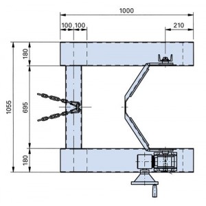 Obračalnik sodov SV, iz jekla, lakiran, za sode premera 380 do 600 mm
