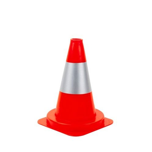 Prometni stožec iz PVC, z 1 srebrnim obročkom, odsevni, višine 300 mm