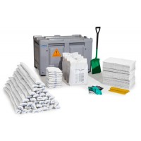 DENSORB komplet veziv za ukrepanje ob razlitju olja, v transportni škatli, stacionarni