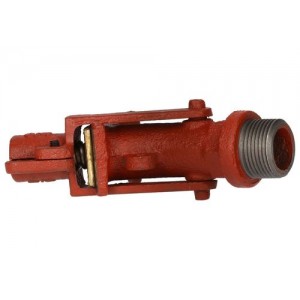 Pipa iz sive litine z medeninasto zapiralno ploščico, 3/4 col navoj