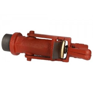 Pipa iz sive litine z medeninasto zapiralno ploščico, 3/4 col navoj