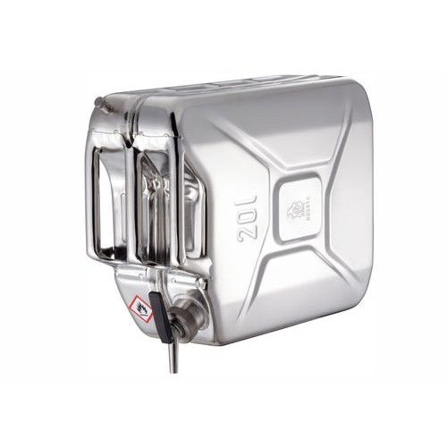 Kanister iz nerjavečega jekla s pipo in ventilacijo, 20 litrov