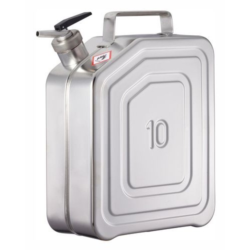 Kanister iz nerjavečega jekla s fino dozirno pipo, 10 litrov